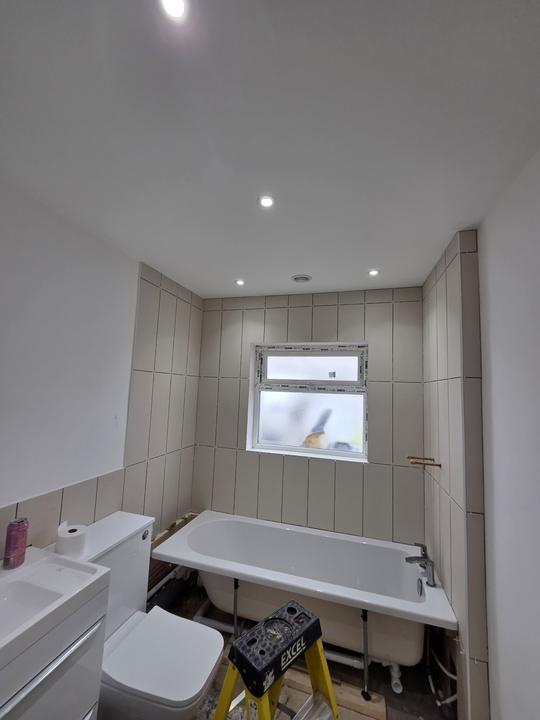 Bathroom downlights and extractor fan installation