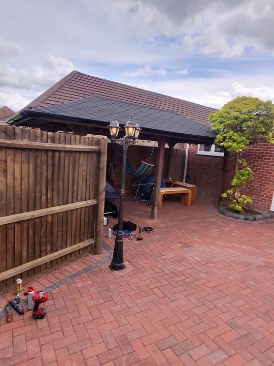 Outdoor garden power and lighting installation