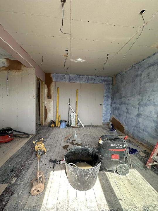 House rewiring project mid-installation